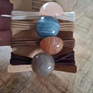 Haarelastiek met grote glasparel 4 stuks