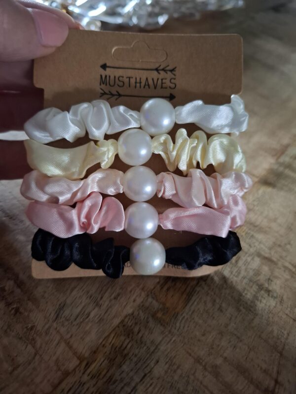 Haarelastiek 5 stuks met 1 parel